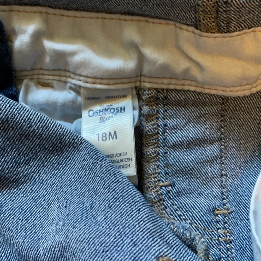 Osh Kosh denim overall w floral liner detail 18m - Picture 5 of 5